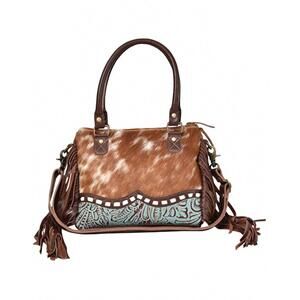 NEW MYRA BAGS women's cowhide satchel in brown